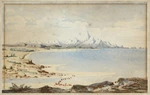 Artist unknown :[The Southern Alps from the mouth of the Taramakau River, after Charles Heaphy. ca 1867.]