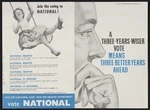 New Zealand National Party: A three-years-wiser vote means three better years ahead. [1960. Cover double spread]