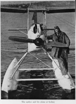 Francis Chichester and his seaplane at Sydney, Australia