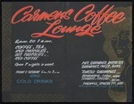 Carmens Coffee Lounge. 5 pm to 1 am .... with charming hostesses to serve you [Menu. 1960s]
