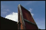 Corrugated iron chimney on bach at Okarito