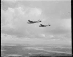 Two Vampire jets flying at Ohakea