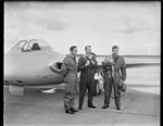 Three crew of the Vampire jets at Ohakea