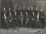 Group photograph of the literary staff of the Dominion newspaper, Wellington.