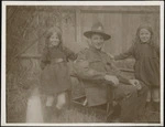 World War I soldier Laurie C Mackie, and children
