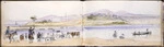 Williams, Edward Arthur 1824-1898 :Troops crossing the inlet of the sea at Tauranga. 6 May [1864].