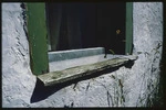 Window of rammed earth crib, Shag Point