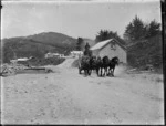 Transporting wool bales at Waipiro Bay, Gisborne region