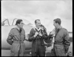 Three crew of the Vampire jets at Ohakea