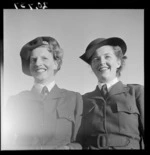 Land girls Carol Sladden and June Matthews in dress uniform