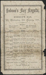 Hobson's Bay Regatta to be held at Hobson's Bay on Wednesday 28th January 1885. [Programme]