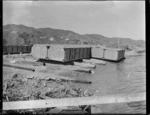 TEAL flying boat pontoon on builder's slipway at Gracefield, Lower Hutt, Wellington