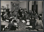Women meeting at YWCA Hostel, Boulcott Street, Wellington - Photograph taken by William Hall Raine