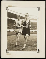 Photograph of Sydney Wooderson beating Jack Lovelock in a mile race