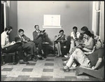 Producer and cast reading through the script of A dollar bill, staged by New Theatre - Photograph taken by John Ashton