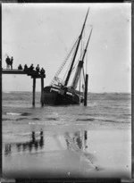 Ship Charles Edward, wrecked at Castlecliff, Wanganui