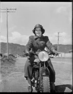 Woman on a Royal Enfield motorbike