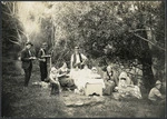 Group of adults and children, Mokau River