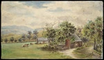 Youmans, Charlotte Beatrice b 1869 :[Farmyard scene, Hutt Valley?] 1901.