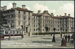 Postcard. Government Buildings Wellington; the largest wooden building in the world. New Zealand post card (carte postale). F T Series no 2614. Printed in Britain. [1904-1914].