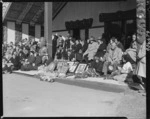 Scene at Manukorihi Pa, Waitara, Taranaki, where the ashes of Sir Peter Buck rested before being interred at Urenui - Photograph taken by T Ransfield