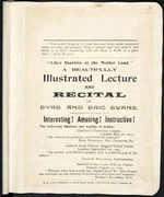 Flyer for a lecture and recital by Eyre and Eric Evans