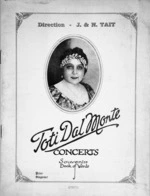Toti dal Monte concerts. Souvenir book of words / Direction - J & N Tait. [Cover. 1926].