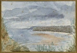 Moore, Sophia Augusta, 1862?-1945 :[The lake at the Chatham Islands about 1884; and], By S A Moore probably from their boat on the lake at the Chatham Islands].