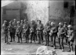 World War I New Zealand soldiers inspect their gas masks