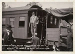 Premier Seddon arriving at the opening of the first section of the Hokitika-Ross railway, West Coast