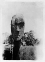 Carved figure, Papawai Pa, Greytown