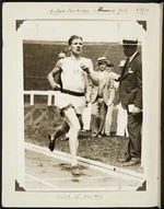 Photograph of Jack Lovelock winning a mile race at Harvard University