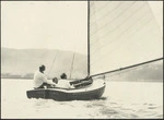 Creator unknown : Yacht Iron Duke sailing in Wellington Harbour