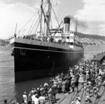 Ship "Mataroa" sails from Wellington, February 1957