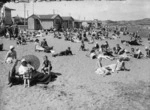 Crowd on the beach at Lyall Bay, Wellington