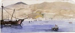 Artist unknown :[Album of an officer. Lambton Quay and The Terrace from Wellington Harbour. 1865?]