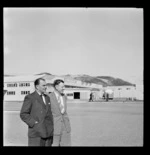 D Patterson and A Feslier (right), of New Zealand National Airways Corporation (NAC), Rongotai, Wellington