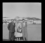 D Patterson (left), D Douglas and A Feslier of New Zealand National Airways Corporation (NAC), Rongotai, Wellington