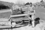 Barry Plimmer with his daughter Joanna on his farm at Reikorangi