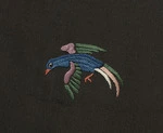 Artist unknown :[Embroidered Chinese silk shawl belonging to Katherine Mansfield. Made ca 1900. Detail of bird in flight]