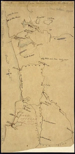 [Creator unknown]: Sketch of area [from] Kawhia Harbour to Waitakere. [ms map]