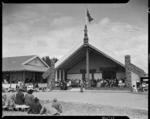 Peter Buck replying to addresses of welcome given in his honour, at Te Ikaroa a Maui meeting house, Owae Marae, Waitara, Manukorihi Pa, Taranaki - Photograph taken by E P Christensen