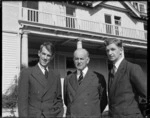 Sir Edmund Hillary and George Lowe with the Governor-General, Sir Willoughby Norrie