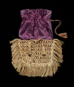 Mansfield, Katherine 1888-1923 (Collector) :[Flax and red silk evening bag. Early twentieth century?]