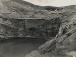 Creator unknown: Photograph of a gold mining area at St Bathans, Otago, with Scandanavian water race