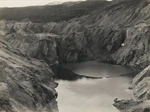 Creator unknown: Photograph of a gold mining area at St Bathans, Otago, with Scandanavian water race