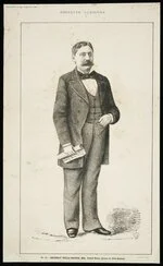 [Palmer, Charles, 1841?-1928] :Observer cartoons no. 15 - Gilderoy Wells Griffin, esq., United States Consul for New Zealand. Supplement to the "Observer", April 8. Wilson & Horton, Auckland [1882]