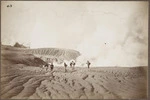 Near the site of the White Terraces, after the 1886 Tarawera eruption