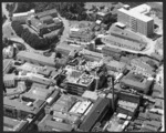 Aerial view over the buildings of Wellington Public Hospital