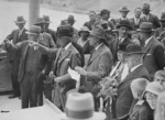Distinguished guests at the opening of the Lake Waitaki hydro-electric power station - Photograph taken by Green and Hahn